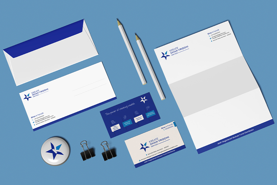 Kreate Dhan Vriddhi Logo and Stationary Design